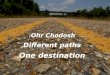 Ohr Chodosh:  Different paths, One destination