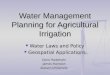 Water Management Planning for Agricultural Irrigation