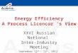 Energy Efficiency A P rocess  L icencor 's  V iew