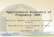 Hypertensive Disorders of Pregnancy (HDP)