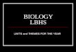 BIOLOGY LBHS