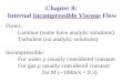 Chapter 8:  Internal Incompressible Viscous Flow