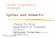 CS2403 Programming Languages Syntax and Semantic