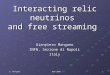 Interacting relic neutrinos  and free streaming