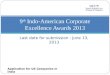 9 th  Indo-American Corporate Excellence Awards 2013