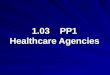 1.03    PP1 Healthcare Agencies