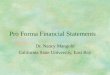 Pro Forma Financial Statements