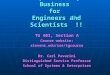 Welcome to “Entrepreneurship and Business  for  Engineers and Scientists” !!
