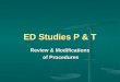 ED Studies P & T