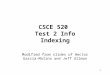 CSCE 520  Test 2 Info Indexing