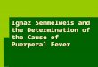Ignaz Semmelweis and the Determination of the Cause of Puerperal Fever
