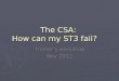 The CSA:  How can my ST3 fail?