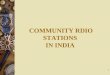 COMMUNITY RDIO STATIONS  IN INDIA