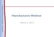 Manufacturers Webinar