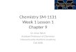 Chemistry SM-1131 Week  1  Lesson  1 Chapter 9