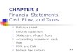 CHAPTER  3 Financial Statements, Cash Flow, and Taxes