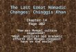 The Last Great Nomadic Changes:  Chinggis  Khan