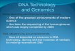 DNA Technology  and Genomics