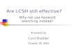 Are LCSH still effective?