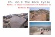 Ch. 22.3 The Rock Cycle Rocks: a solid collection of minerals or mineral materials