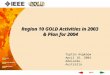 Region 10 GOLD Activities in 2003  & Plan for 2004