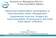Multi-level stakeholders’ participation in trans-boundary water management: