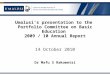 Umalusi’s presentation to the  Portfolio Committee on Basic Education  2009 / 10 Annual Report