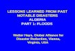 LESSONS LEARNED FROM PAST NOTABLE DISASTERS ALGERIA PART 1: FLOODS