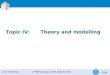 Topic IV: Theory and  modelling