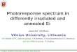 Photoresponse spectrum in differently irradiated and annealed S i