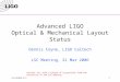 Advanced LIGO Optical & Mechanical Layout Status
