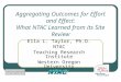 Aggregating Outcomes for Effort and Effect: What NTAC Learned from its Site Review