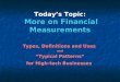 Today’s Topic: More on Financial Measurements
