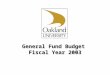 General Fund Budget  Fiscal Year 2003