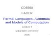 CD5560 FABER Formal Languages, Automata  and Models of Computation Lecture 4 Mälardalen University
