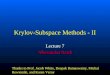 Krylov-Subspace Methods - II