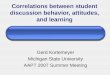 Correlations between student discussion behavior, attitudes, and learning
