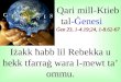 Qari  mill- Ktieb tal- Ġenesi Ġen  23, 1-4.19;24, 1-8.62-67