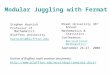 Modular Juggling with Fermat