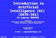 Introduction to Artificial Intelligence (AI)  (GATE-561)