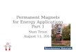 Permanent Magnets for Energy Applications Part 1