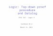 Logic: Top-down proof procedure and  Datalog