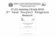 6 th  JCC meeting (18 July 2014) 3 rd  Year Project Progress Report
