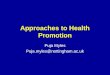 Approaches to Health Promotion