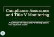 Compliance Assurance and Title V Monitoring
