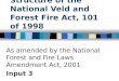 Structure of the National Veld and Forest Fire Act, 101 of 1998