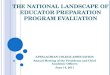 The National Landscape of Educator Preparation Program Evaluation