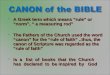 CANON of the BIBLE