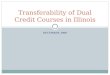 Transferability of Dual Credit Courses in Illinois