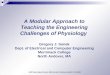 A Modular Approach to Teaching the Engineering Challenges of Physiology  Gregory J. Sonek